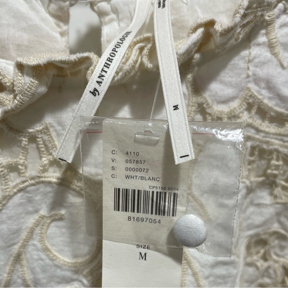 Anthropologie The Lainie High-Neck Lace Cutwork Blouse Size Medium - Picture 12 of 12